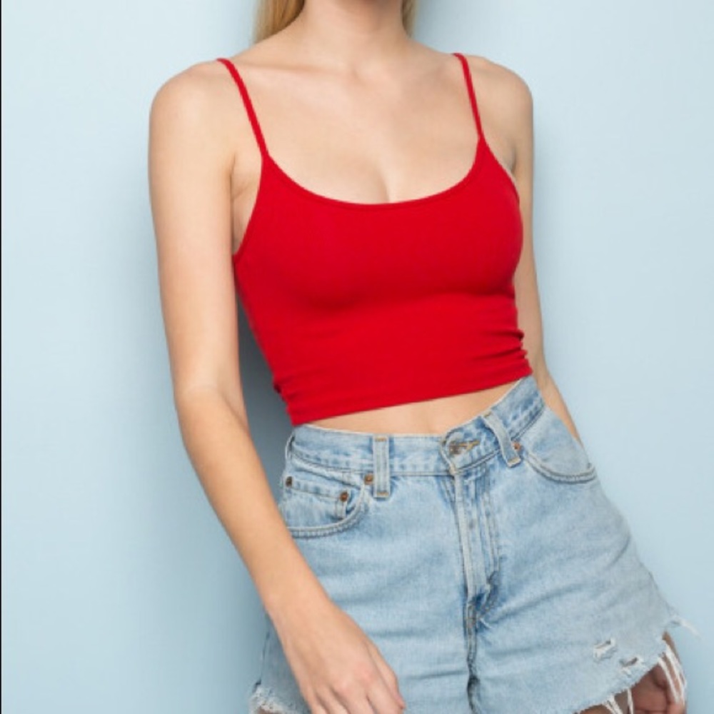 Brandy Melville Ribbed Skylar Cropped Tank Top